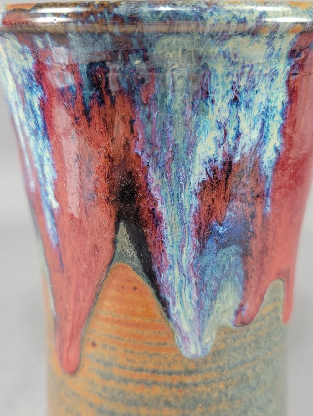 Nick Blaisdell Vase Handcrafted Stoneware Drip Glaze Dalton Ranch Pottery CO USA